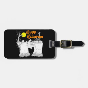 Etiqueta Para Maletas cementerio de halloween