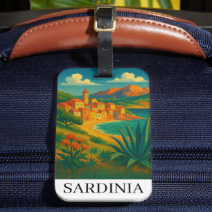 Etiqueta Para Maletas Cerdeña Italia Arte de Viaje Vintage
