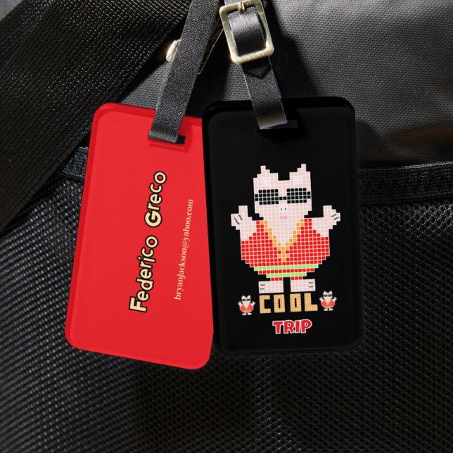 Etiqueta Para Maletas Cerdito pixelado (Subido por el creador)