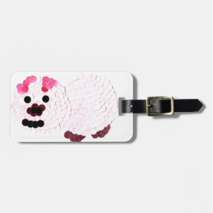 Etiqueta Para Maletas Cerdo rosa