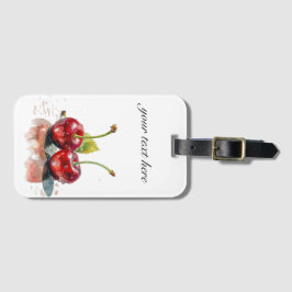 Etiqueta Para Maletas Cerezas queridas en acuarela, personalizado