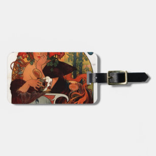 Etiqueta Para Maletas Cerveza de la Mosa de Alfonso Mucha