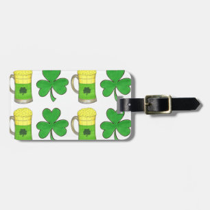 Etiqueta Para Maletas Cerveza verde Shamrock irlandés St. Patrick's Day 