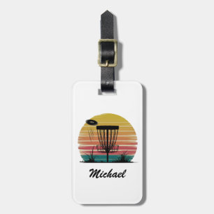 Etiqueta Para Maletas Cesta de golf de discos de Frisbee Vintage persona