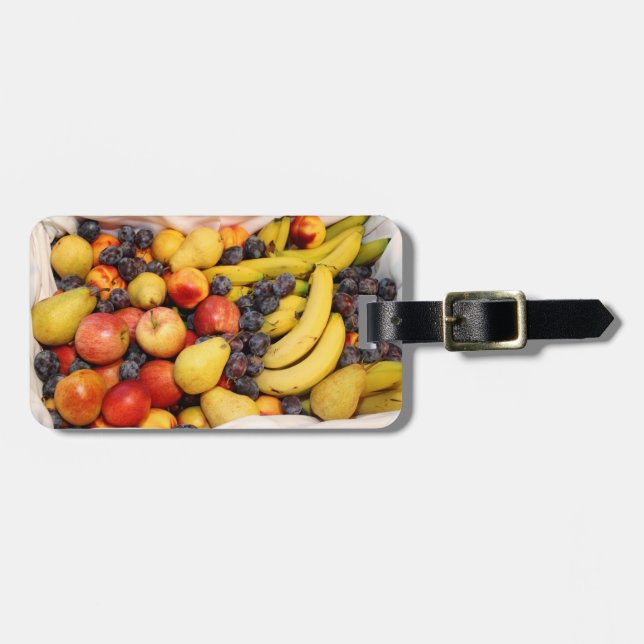Etiqueta Para Maletas Cesta llena de frutas (Frente Horizontal)