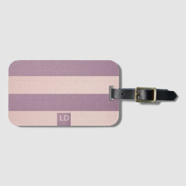 Etiqueta Para Maletas Champagne y Mulberry a rayas personalizables