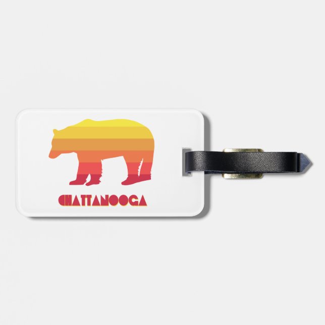 Etiqueta Para Maletas Chattanooga Tennessee Rainbow Bear (Atrás Horizontal)