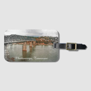 Etiqueta Para Maletas Chattanooga Vintage, Puente de la Tumba de Tenness