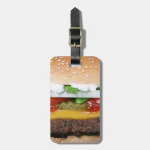 Etiqueta Para Maletas cheeseburger delicioso con la fotografía de las