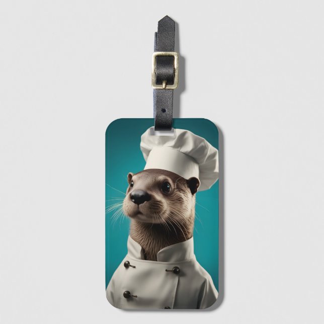 Etiqueta Para Maletas Chef Otter (Anverso vertical)