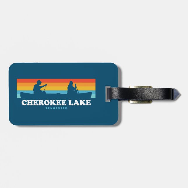 Etiqueta Para Maletas Cherokee Lake Tennessee Canoe (Atrás Horizontal)