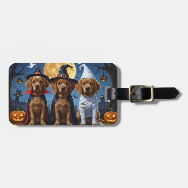 Etiqueta Para Maletas Chesapeake Bay Terrier Pumpkin Halloween Funny (Frente Horizontal)