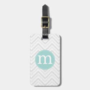 Etiqueta Para Maletas Chevron gris y blanco moderno personalizado
