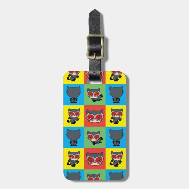 Etiqueta Para Maletas Chibi Catwoman Character Poses (Frente Vertical)