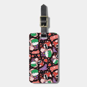 Etiqueta Para Maletas Chibi Joker and Harley Heart Pattern