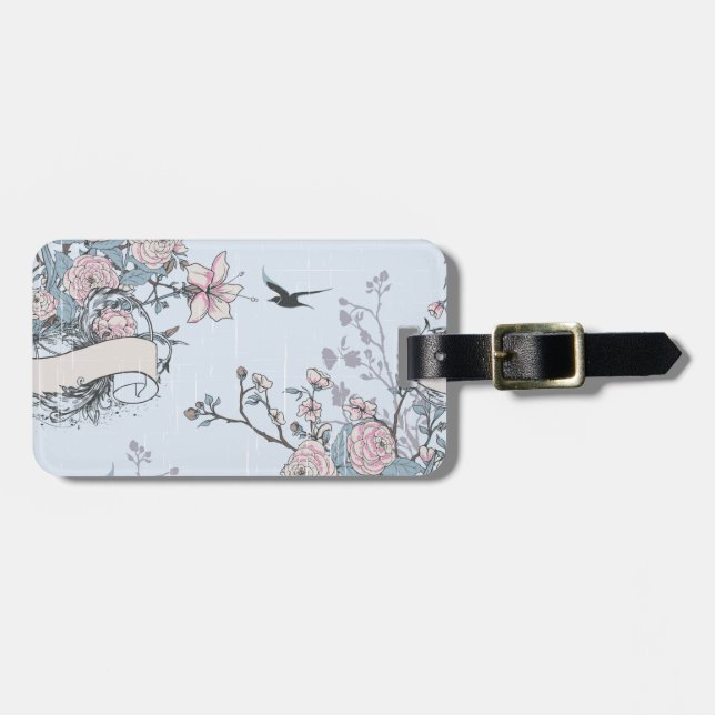 Etiqueta Para Maletas chic en tonos pastel (Frente Horizontal)