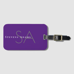 Etiqueta Para Maletas Chic Profesional Periwinkle Púrpura Monogramada