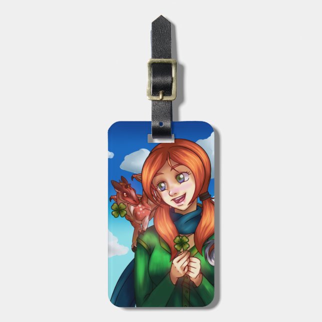 Etiqueta Para Maletas Chica afortunado (Frente Vertical)