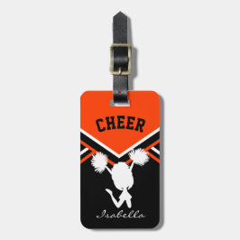 Etiqueta Para Maletas Chica animador en Naranja