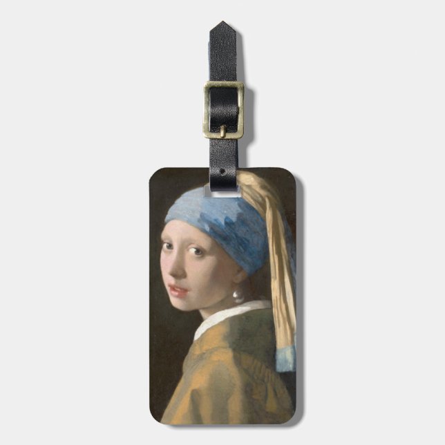 Etiqueta Para Maletas Chica con Pearl Earring (Frente Vertical)