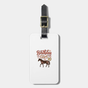 Etiqueta Para Maletas Chica Cumpleaños 10 Caballo Diseño Vector Floral_1