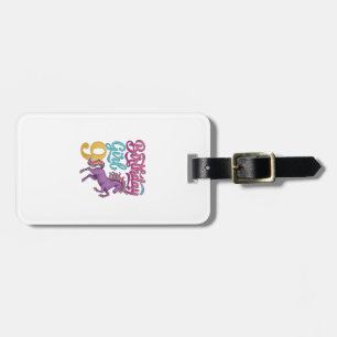 Etiqueta Para Maletas Chica Cumpleaños 9 Unicornio Diseño de Grabado Vin