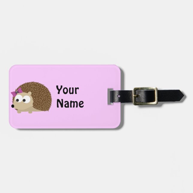 Etiqueta Para Maletas Chica Cute Hedgehog (Frente Horizontal)