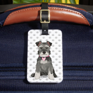 Etiqueta Para Maletas Chica Cute Mini Schnauzer