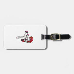 Etiqueta Para Maletas Chica de Karate Unicornio Taekwondo Jiu Jitsu MMA