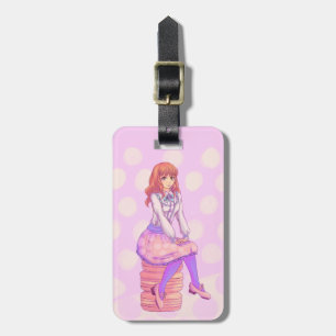 Etiqueta Para Maletas Chica de Pink Macaron