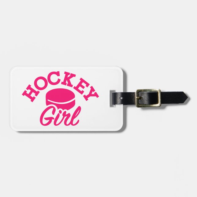 Etiqueta Para Maletas Chica del hockey (Frente Horizontal)