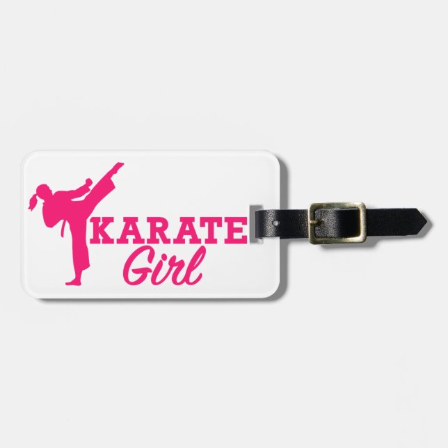 Etiqueta Para Maletas Chica del karate (Frente Horizontal)