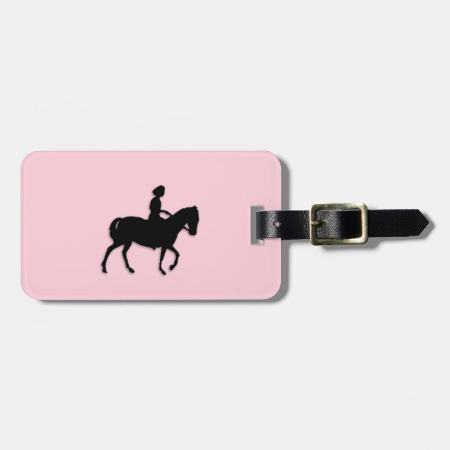 Etiqueta Para Maletas Chica en rosa del caballo/del potro (Frente Horizontal)
