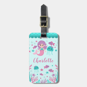 Etiqueta Para Maletas Chica personalizado sirena linda