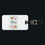 Etiqueta Para Maletas Chicas cortan flores de color floral y nombran a n<br><div class="desc">Este elegante y moderno diseño de etiquetas florales para equipaje incluye bonitas flores acuáticas y tiene espacio para que escriba el nombre de sus chicas en una letra escrita a mano. Un regalo perfecto para tu primer viaje. Consulte nuestra colección para ver el funda de pasaportes correspondiente.</div>