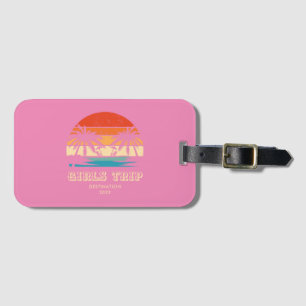 Etiqueta Para Maletas Chicas de atardecer retro viaje a la soltera Matan