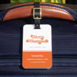 Etiqueta Para Maletas Chicas Fin de Semana Retro Bachelorette Party Brid<br><div class="desc">Empieza el fin de semana fiesta con esta etiqueta de equipaje divertido y retro Chicas de fin de semana que es perfecta para soltera y fiestas de cumpleaños! Cuenta con una decoración inspirada en los años 70, inspirada en el groovy naranja, y un estilo moderno y retro-moderno. Fácilmente personalizar con...</div>