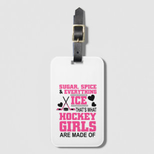 Etiqueta Para Maletas chicas lindos del hockey sobre hielo del azúcar y