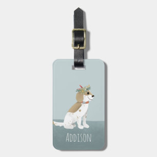 Etiqueta Para Maletas Chicas ordeñan a Personalizado de cachorros flores