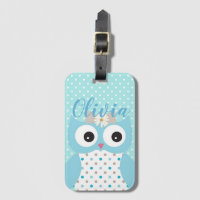 Chicas personalizados de arte de lechuza azul