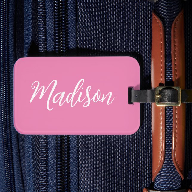 Etiqueta Para Maletas Chicas rosados de moda Nombre Personalizado de gui (Anverso In Situ 4)
