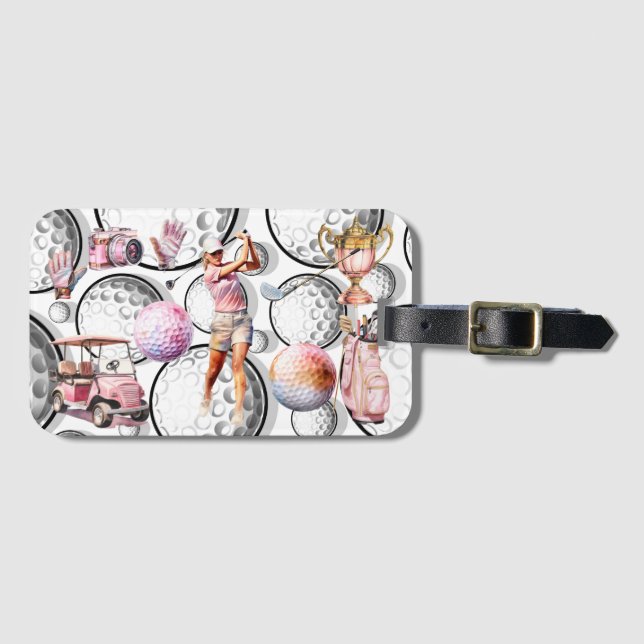 Etiqueta Para Maletas Chicas se van de golf (Anverso horizontal)