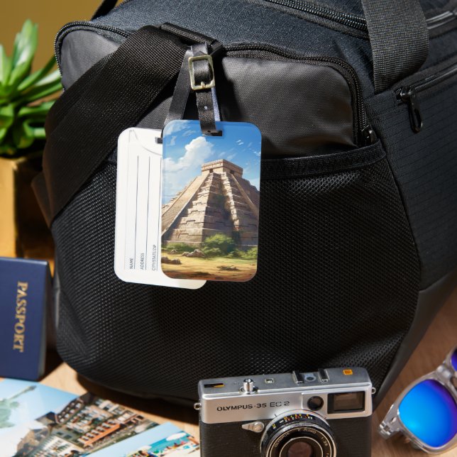 Etiqueta Para Maletas Chichen Itza (Anverso & Reverso)