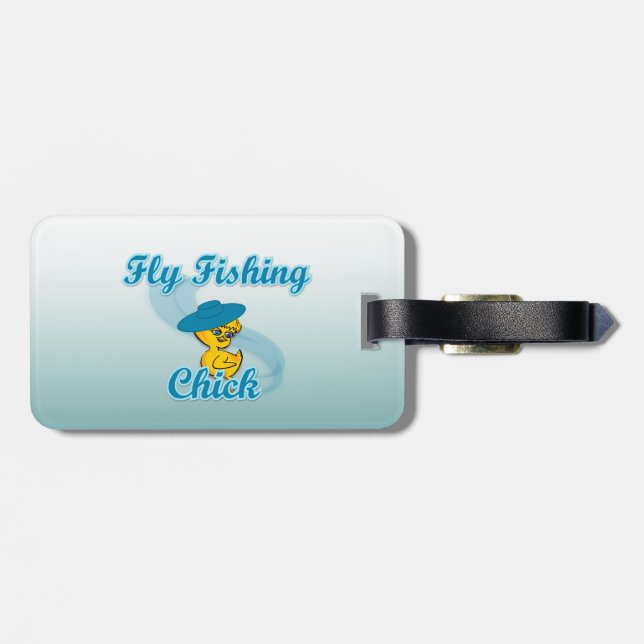 Etiqueta Para Maletas Chick de pesca de mosca #3 (Atrás Horizontal)