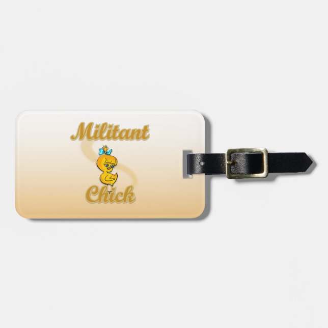 Etiqueta Para Maletas Chick militante (Frente Horizontal)