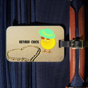 Etiqueta Para Maletas Chick retirado, diseño popular,