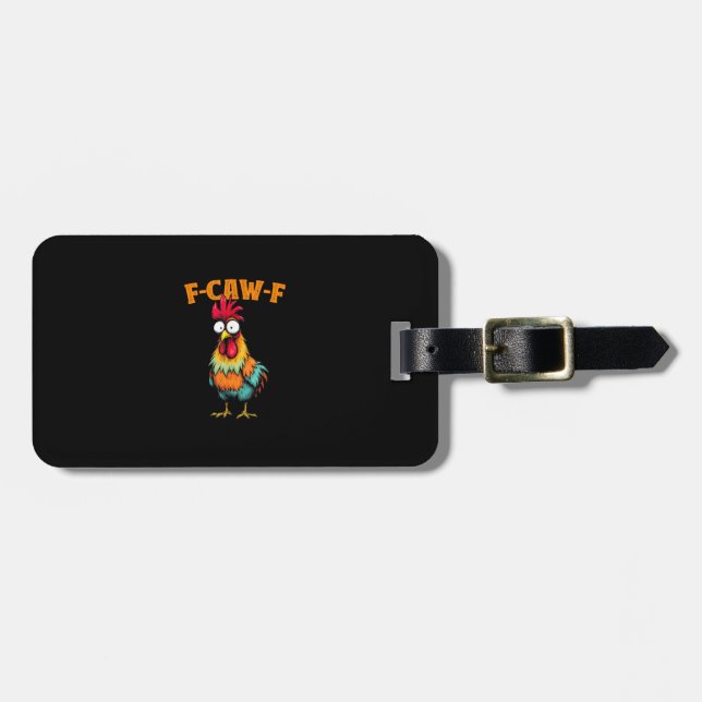 Etiqueta Para Maletas Chicken Lover Funny F-Caw-F Chicken (Frente Horizontal)