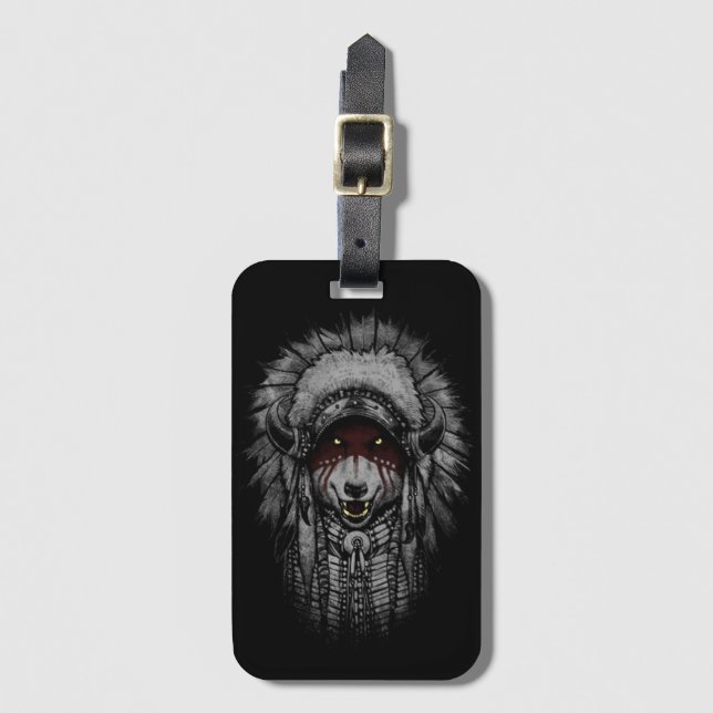 Etiqueta Para Maletas Chief Wolf (Anverso vertical)