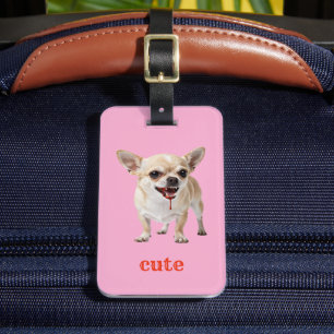 Etiqueta Para Maletas Chihuahua Lindo Personalizado Agresivo Asqueroso V
