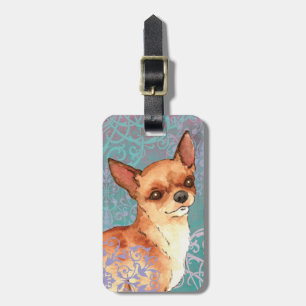 Etiqueta Para Maletas Chihuahua lisa elegante de la capa